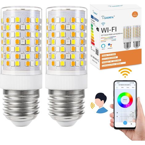 Ampoule Intelligente WiFi Smart E27 RGBCW LED,2 Pack Changement de Couleur avec Synchronisation Musicale des Ampoules,10W,800LM (1/5)