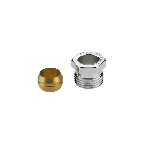 Raccord chromé à compression mâle 1/2" (15/21) - cuivre Ø14