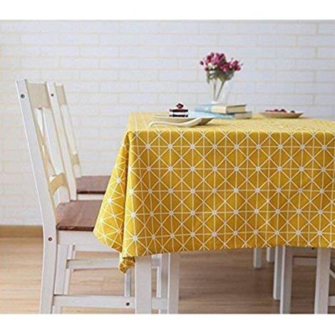 Nappe rectangulaire en coton lin 140x260 cm Jaune