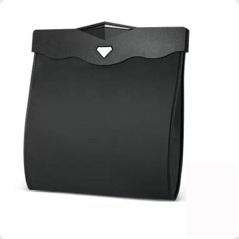 Hanging Car Trash Can Interior, Car Trash Can with Quick Access Magnetic Opening, Waterproof PU Leather, Car Accessory for Car Back Seat (Black) (1/5)