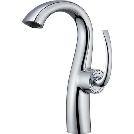 Waschtischarmatur mit galvanisierter Oberfläche, ausgestattet mit einem 60 cm langen Wasserzulaufrohr, galvanisiert (1/5)
