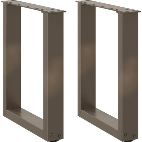 Couchtischbeine U-Form 2 Stk. Naturstahl 38x(42-43) cm Stahl