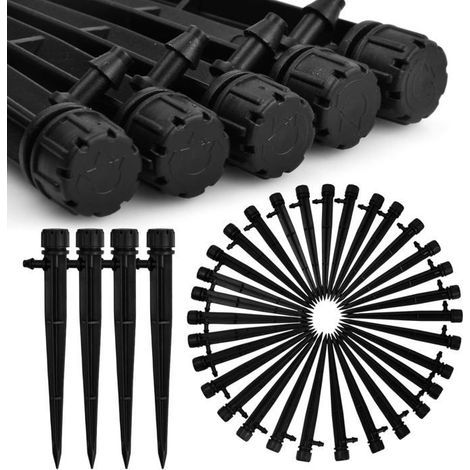 50 Adjustable Drip Irrigation Emitters - Unknown Brand - Black (1/4)