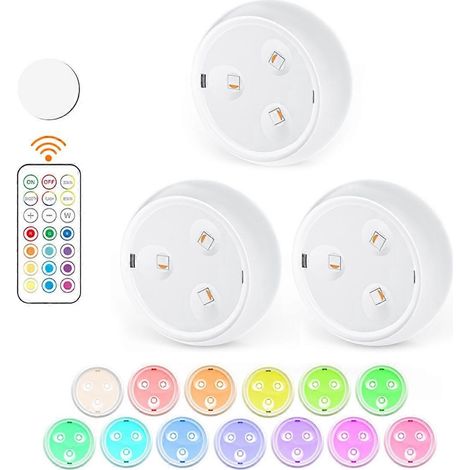 Spots LED RGB sous meuble avec télécommande, 13 couleurs changeables - A-- (1/5)