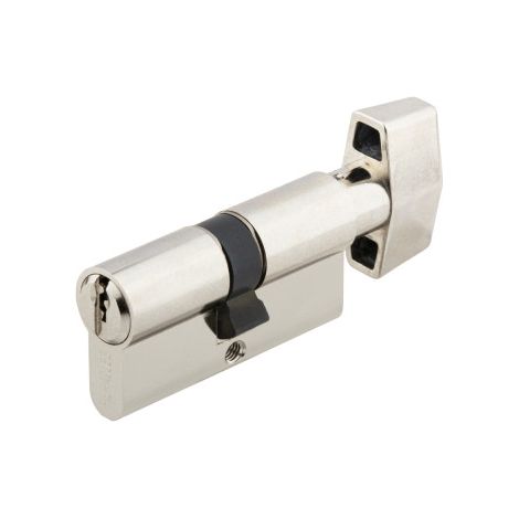 Cylindre à bouton 5 goupilles 5G laiton nickelé B30x30 sur variure MV1mm - HERACLES - C100B10MV (1/2)