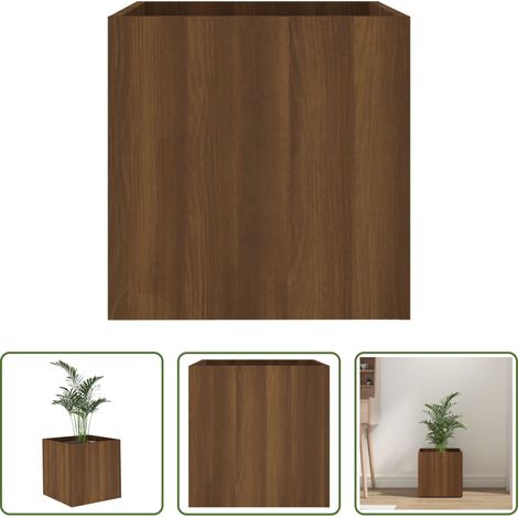 Holzgefäß - Pflanzgefäß Braun Eichen-Optik 40x40x40 cm Holzwerkstoff (1/5)