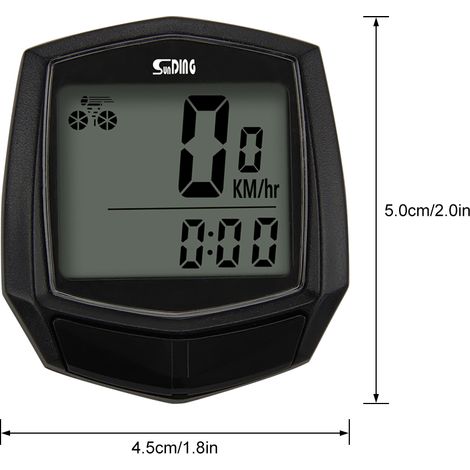 Compteur de vitesse de vélo filaire avec écran LCD, étanche à la pluie (1/5)
