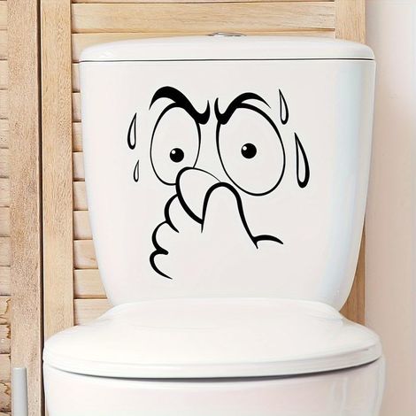 Dos pegatinas para el asiento del inodoro por paquete: divertidas pegatinas para el baño con estampado de animales (fuerte adherencia, removibles y reutilizables). (1/4)