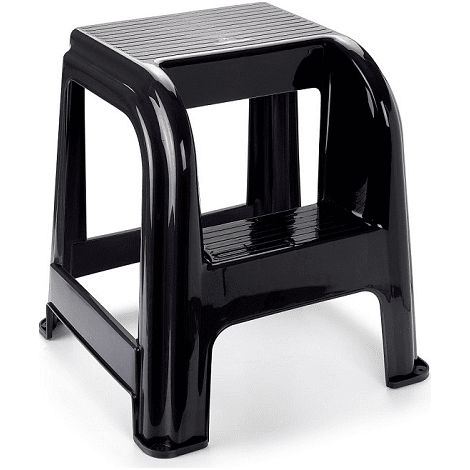 Taburete de plastico con escalon Negro (1/2)
