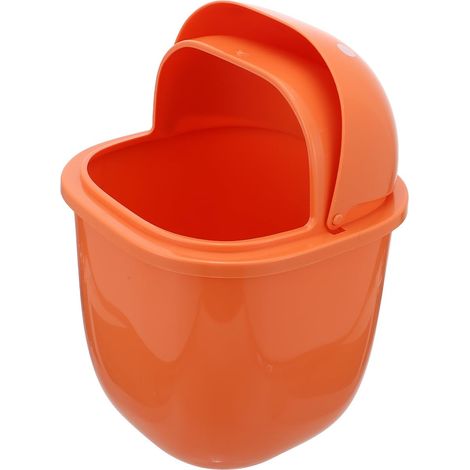 Mini Poubelle De Bureau Avec Couvercle Orange Style Fraise (1/5)