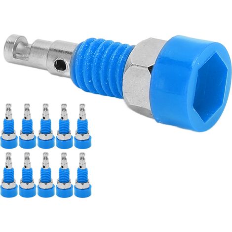 Lot de 10 connecteurs femelles banane de 2 mm, mini borniers à montage sur panneau pour instruments électroniques, bleus. (1/5)