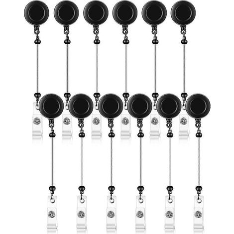 Kit de 12 pièces pour porte-badges à perles à faire soi-même, barre vierge noire (1/5)