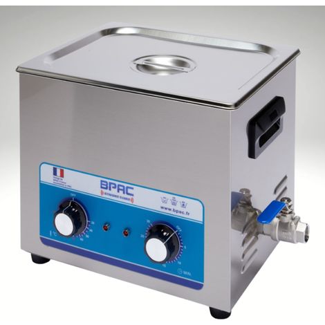 Bpac – Nettoyeur à ultrasons 10 litres – Puissance 360W – Température réglable 0 à 80° – Minuterie 0 à 30 min – Panier inox inclus
