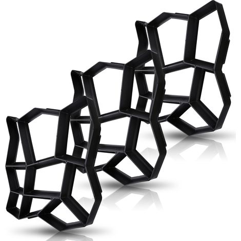 SWANEW 3 pezzi Stampi per cemento 43x43x4cm, lastre di pavimentazione, fattoria, giardino, giardino, decorazione del giardino, sentiero, fai da te, pavimentazione, riutilizzabile, colata, imitazione d (1/5)