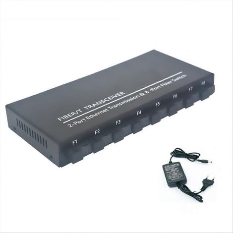 Commutateur fibre optique Gigabit 8 SC 2 1000M RJ45 B Prise UE (1/5)