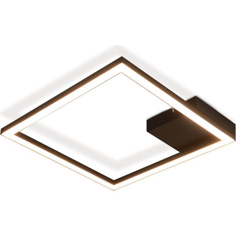 GBLY Deckenleuchte LED Deckenlampe Schlafzimmer - Schlafzimmerlampe Schwarz Wohnzimmerlampe Modern Küchenlampe 12W 3000K Warmweiß Flurlampe Quadratisch Deckenbeleuchtung für Küche Flur 29CM