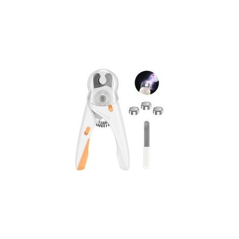 Coupe-griffes pour chat et chien avec éclairage LED, protection de sécurité, lime à ongles et protection anti-éclaboussures, pour animaux de grande, moyenne et petite taille