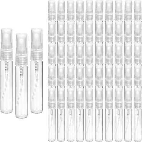 Lot de 53 flacon pulvérisateur, 8 ml, Flacon pulvérisateur vide, Mini flacons rechargeables, Convient pour la maison et les voyages, Glas, 1497 mm (1/5)
