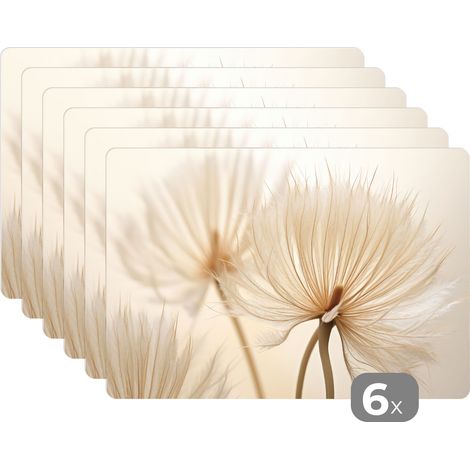 SETS DE TABLE Fleurs - Beige - Nature Lot de 6 Faciles à nettoyer 45x30 (1/5)