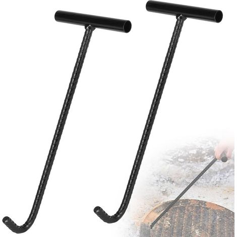 2 Pieces 60cm Plate Lifting Hook Drain Cover Lifter (1/5)