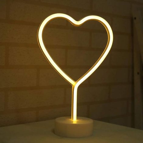 Amour lumières LED Enseignes au néon Lights avec base Veilleuses LED Neon Lights batterie USB Opération veilleuses,Night Light pour enfants Noël anniversaire salon chambre Saint Valentin (1/4)