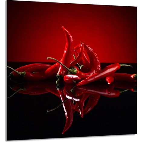 Panneau de verre POUR la cuisine 60x65 Piment (1/5)