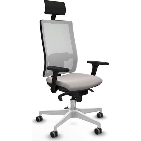 Synchro ottoman maille blanche simili cuir white bras 3D base blanche tête de lit fixe roulettes caoutchoutées de 65 mm