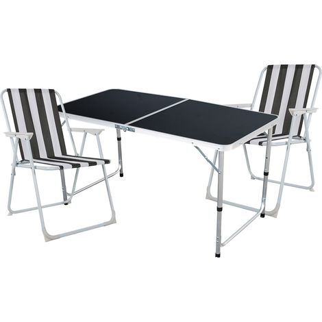 3-teiliges Campingmöbel Set 120x60x58/70cm-MMC330872B+2xMPO2600SA (1/4)