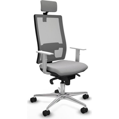 Piqueras y Crespo Silla ergonómica gris claro de oficina