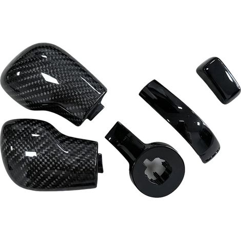 Leva del cambio in fibra di carbonio, design ergonomico, nera (1/2)
