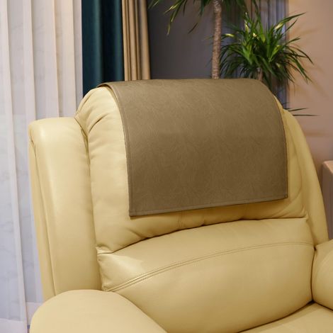 Housse d'appui-tête antidérapante en similicuir pour fauteuil inclinable – Housse de protection en vinyle pour canapé, théâtre – Pour la maison et le bureau – 43,2 x 68,6 cm – Taupe (1/5)