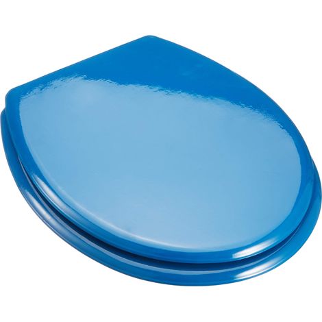MSV 140015 - Sedile WC in MDF/Acciaio INOX, Blu scuro, 43,5 x 37,5 x 1,8 cm