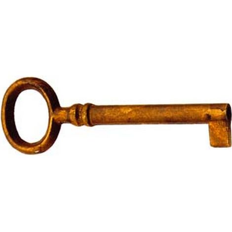 5PZ CHIAVI PER MOBILI MOD.33718 IN OTTONE PATINATO PULITO - MM.69X24 LUNGHEZZA GAMBO MM.48