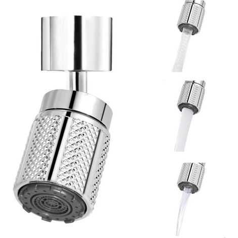 Universelle Armatur für 20 mm, 22 mm und 24 mm Außen-/Innengewinde, 360°-Luftsprudler, drei Durchflussstufen, wassersparend für die Küche (1/4)