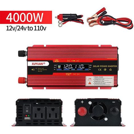 6000W Outdoor-Stromwandler mit LCD-Bildschirm, 12V/24V DC auf 110V AC, 3000W/4000W, für autarke Fahrzeuge und Wohnmobile. (1/5)