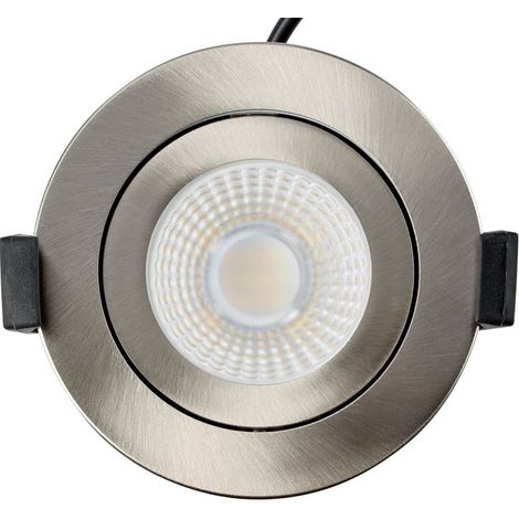 Spot encastrable orientable variable salle de bain IP65 – Température de couleur ajustable 3000K/4000K/6000K – 6W LED aluminium brossé – 600 lumens – Woltz