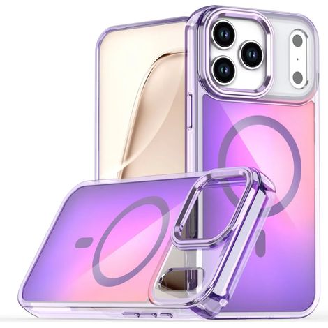(iPhone 15 Pro Max, Violet) Étui de téléphone Magsafe pour iPhone, compatible avec la recharge sans fil, empêche la décoloration et le jaunissement. (1/4)