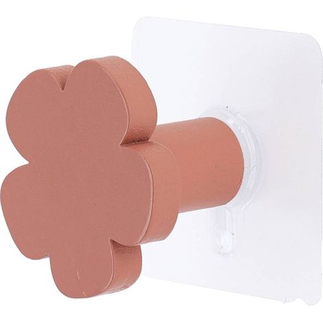 Patere en bambou peint forme fleur d5 cm sur sticker - blush - Tendance (1/3)