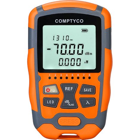 Mini Wattmètre Optique 3-en-1 Testeur de Puissance Optique & Testeur de Câbles Réseau, Outil Portable pour Fibre Optique et Réseaux RJ45