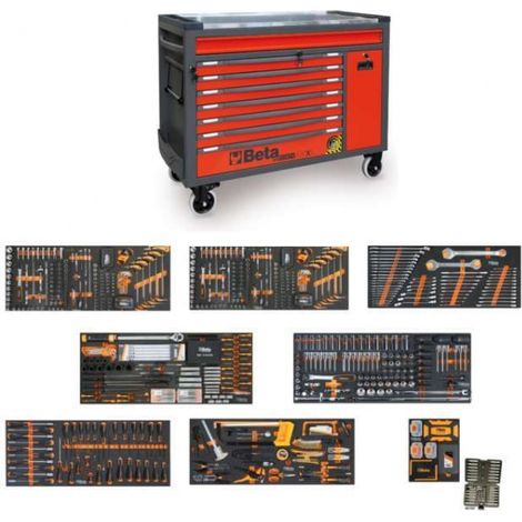 Beta BW 2400 RSC24AXXL Cassettiera antiribaltamento con assortimento in termoformati - Rosso (1/5)