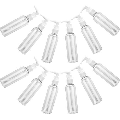 12 flaconi di plastica da 100 ml con dosatore a pompa per lozioni (1/5)