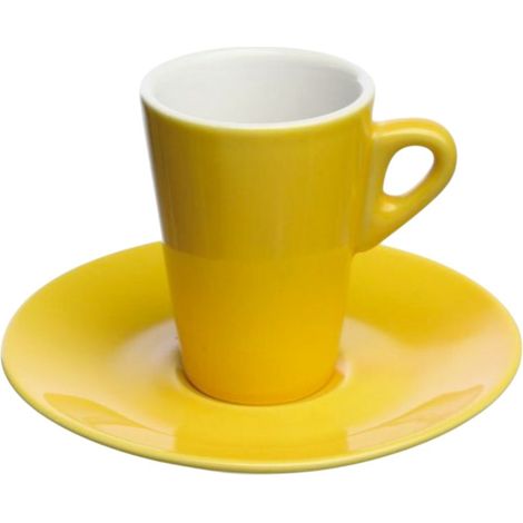 Tognana Elegant set 6 tazza da caffè giallo con piattino in porcellana eleganti e raffinati