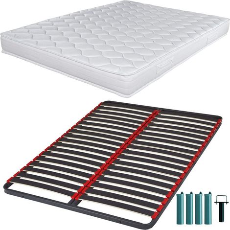 Matelas mousse + Sommier C39 140x190 Montana - Hauteur 18 cm - Soutien équilibré (1/5)