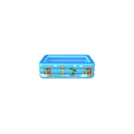 Piscine gonflable de jeu d'eau épaississement pataugeoire familiale pataugeoire rectangulaire pour enfants 120 X 85 X 35 cm bleu