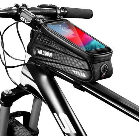(noir)Sacoche de guidon de vélo Écran tactile TPU - Imperméable - Noir - 6,5 pouces (1/4)