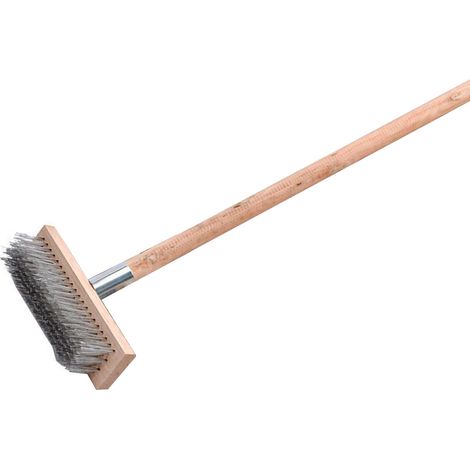 Brosse de nettoyage robuste pour sols et surfaces rugueuses, fil d'acier inoxydable, outil de nettoyage pour terrasses, 20 cm (1/5)