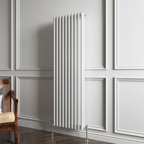 Traditional 3 Column White Radiator (1800mm H × 470mm W) – 8564 BTU / 2510W – Cast Iron Style (1/5)