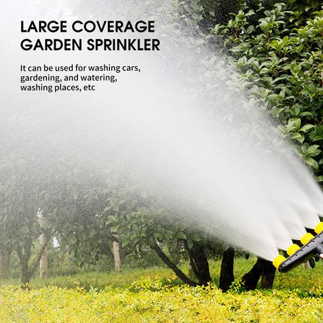 Arroseur de jardin réglable à plusieurs têtes, système d'irrigation pour pelouse, terrasse et cour, pulvérisateur d'eau pour jardinage (1/5)