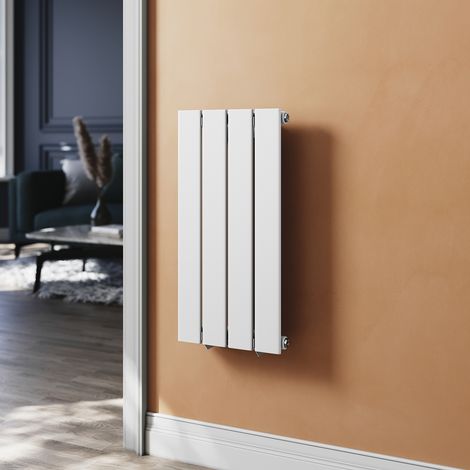 ELEGANT Radiadores de Agua Caliente 600 x 311 mm,Radiador de Salón Potencia 222W,Monocapa Vertical,Conexiones Centrales G 1/2" - Blanco (1/5)