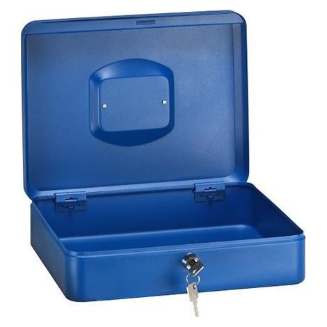 ARREGUI Elegant Cassetta di sicurezza con chiave per contare e trasportare denaro, Cassetta Portavalori in acciaio con vassoio Portamonete, Cassaforte portatile de 30 cm di larghezza Blu C9245
